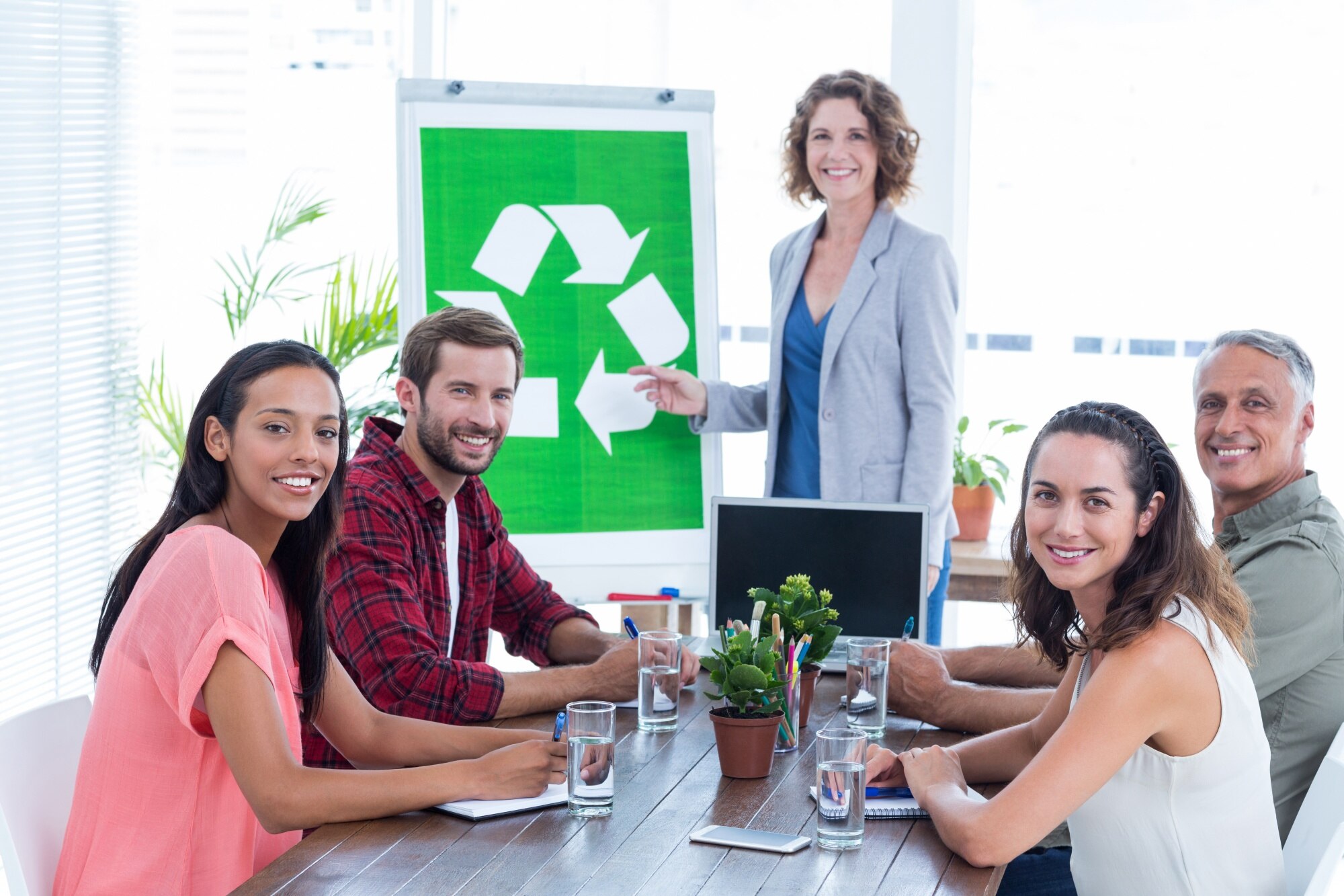 young creative team having meeting about recycling 13339 143344
